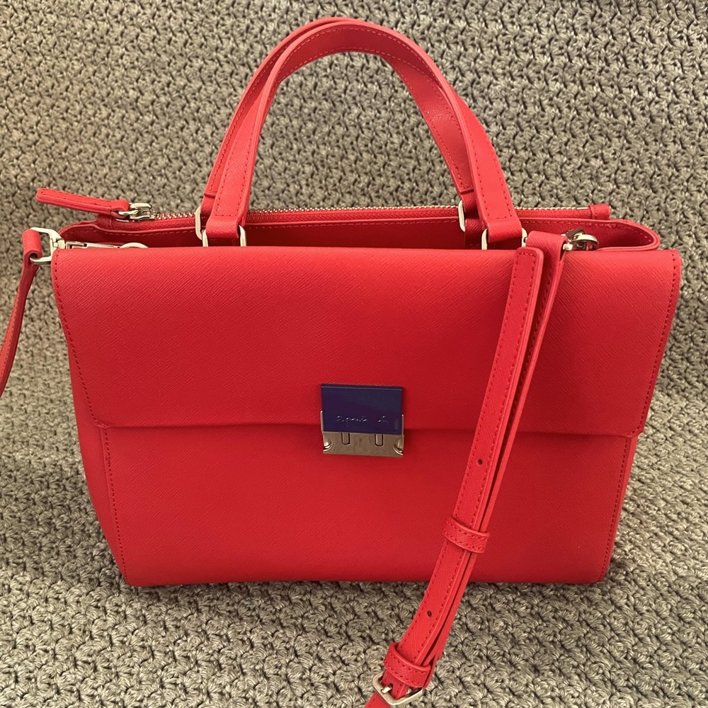 Agnes B. Voyage *mint* condition red leather bag.